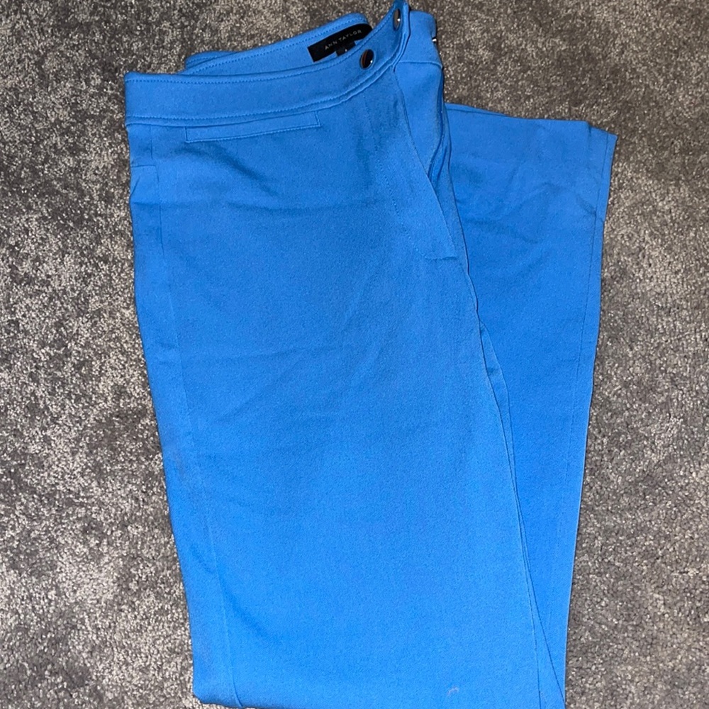 Ann Taylor blue skinny pixie work pants size 6